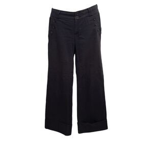 ANTHROPOLOGIE Cartonnier gray wide leg cuffed‎ wide leg trouser sailor pants 6